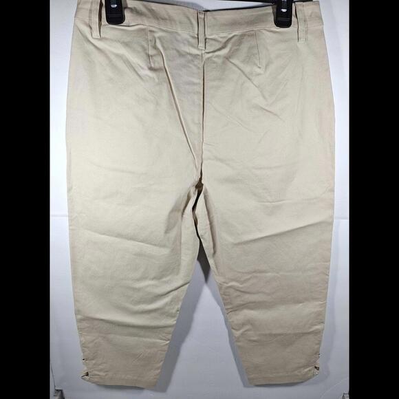 Chadwicks Capris pants Womens Size 10P Khaki Preppy Flat Front Zip 100% Cotton - Picture 9 of 12